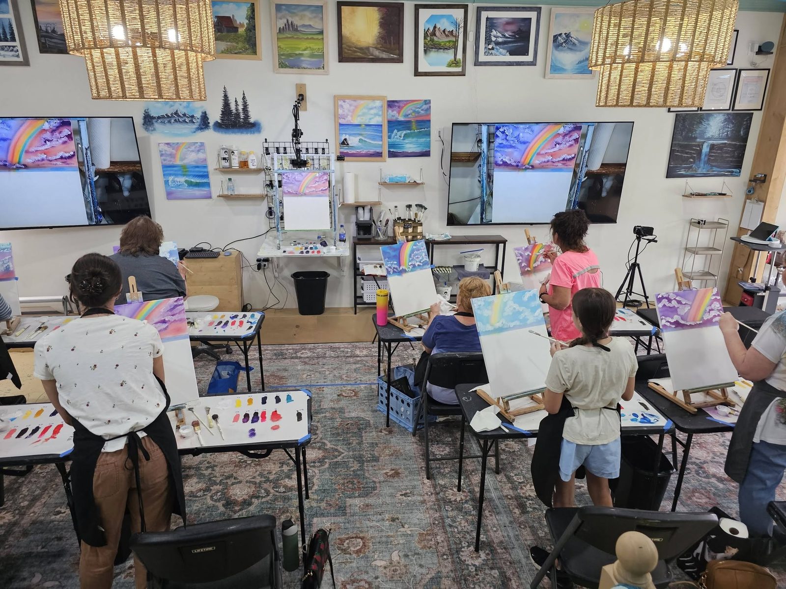 A full, happy class in the finished studio today (5 of 7)
