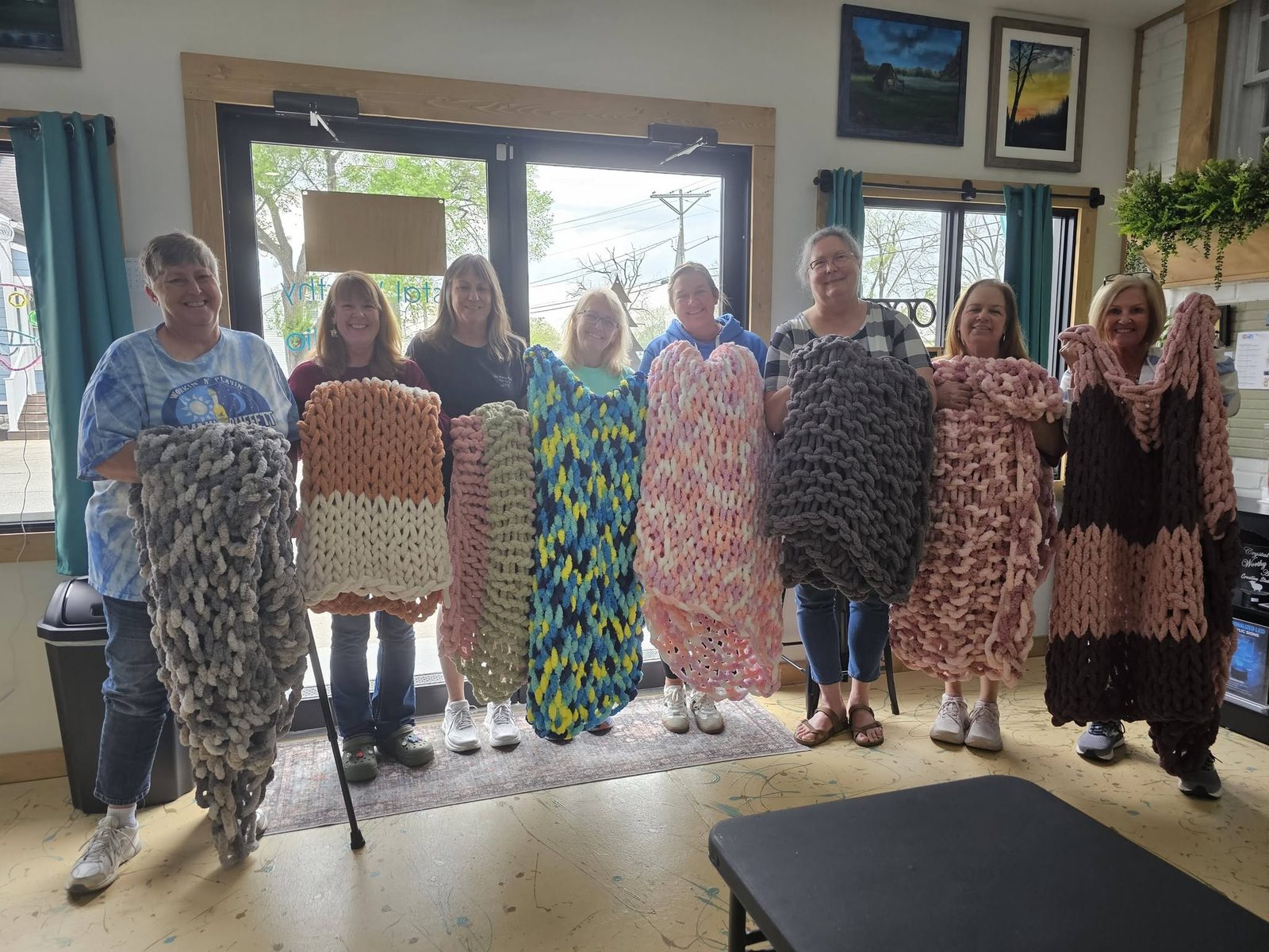A full, happy class in the finished studio today (7 of 7)